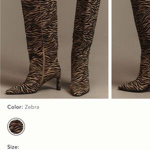 Bibi Lou, Tall Pointed Boots in Zebra